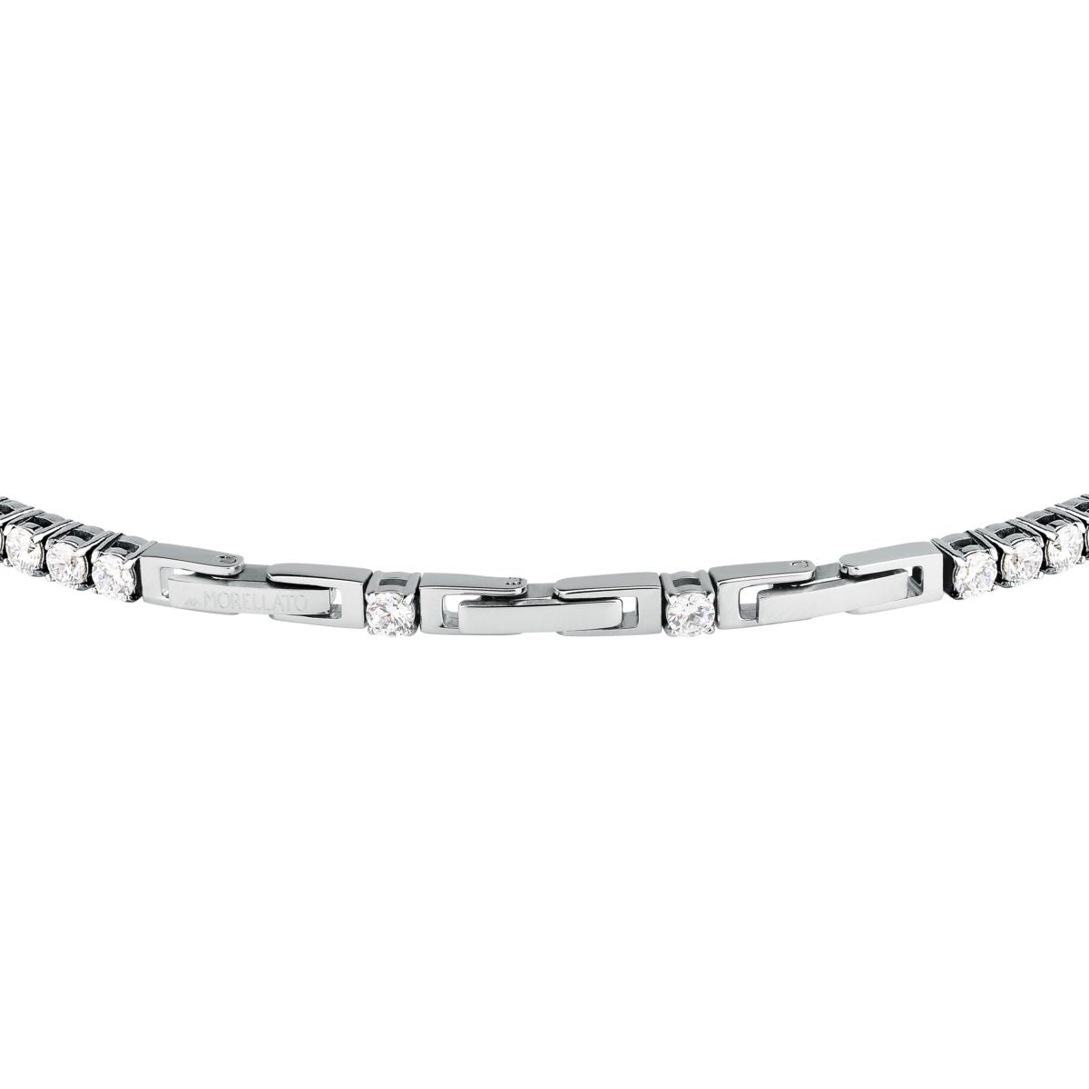 Bracciale Uomo Morellato Club SABV05 Tennis in Acciaio Silver con Zirconi Bianchi 18,5+3,5 cm - Morellato