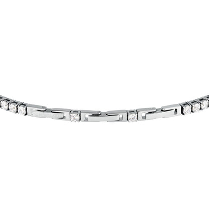 Bracciale Uomo Morellato Club SABV05 Tennis in Acciaio Silver con Zirconi Bianchi 18,5+3,5 cm