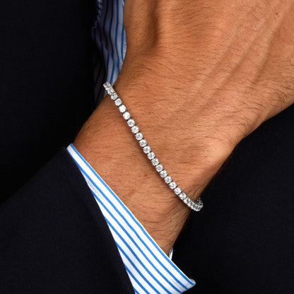 Bracciale Uomo Morellato Club SABV05 Tennis in Acciaio Silver con Zirconi Bianchi 18,5+3,5 cm