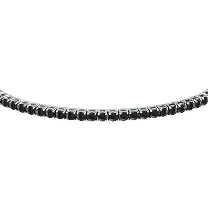 Bracciale Uomo Morellato Club SABV06 Tennis in Acciaio Silver con Zirconi Neri 18,5+3,5 cm