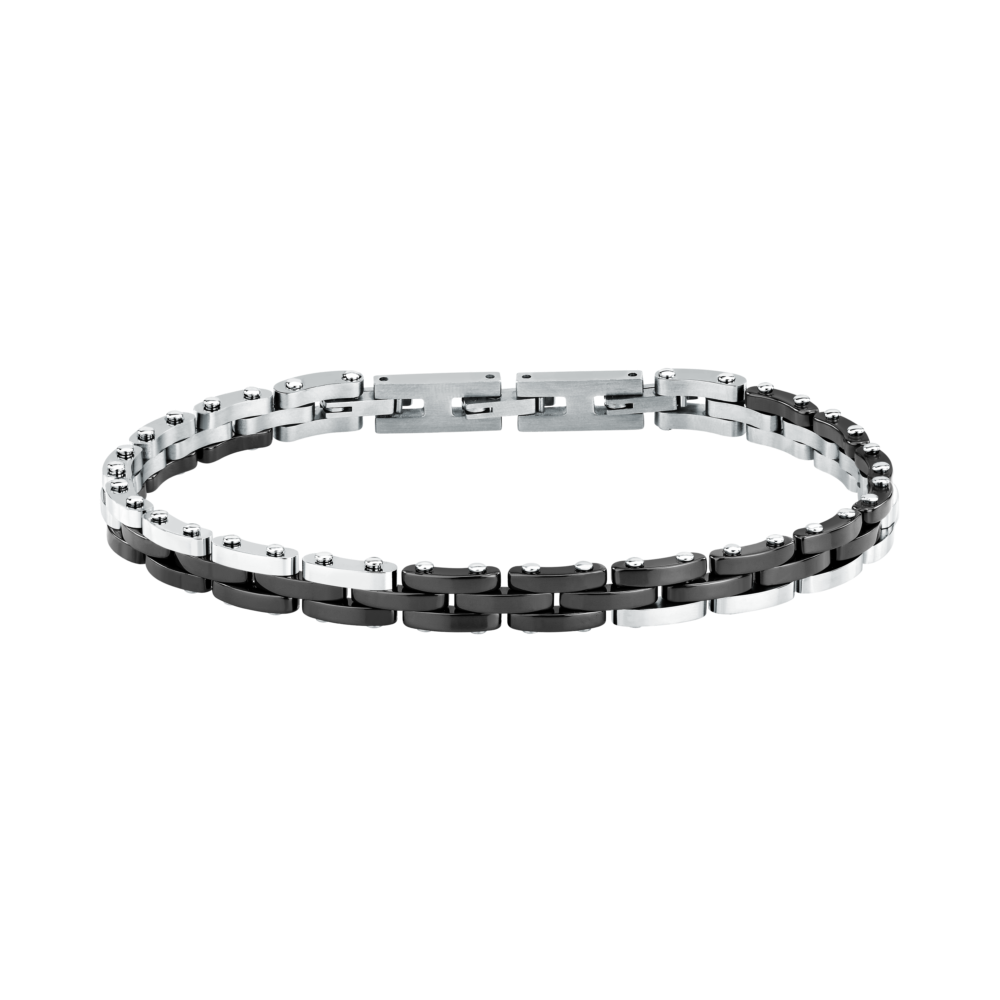 Bracciale Uomo Sector Ceramic a Catena in Acciaio Nero e Silver SAFR60 - Sector