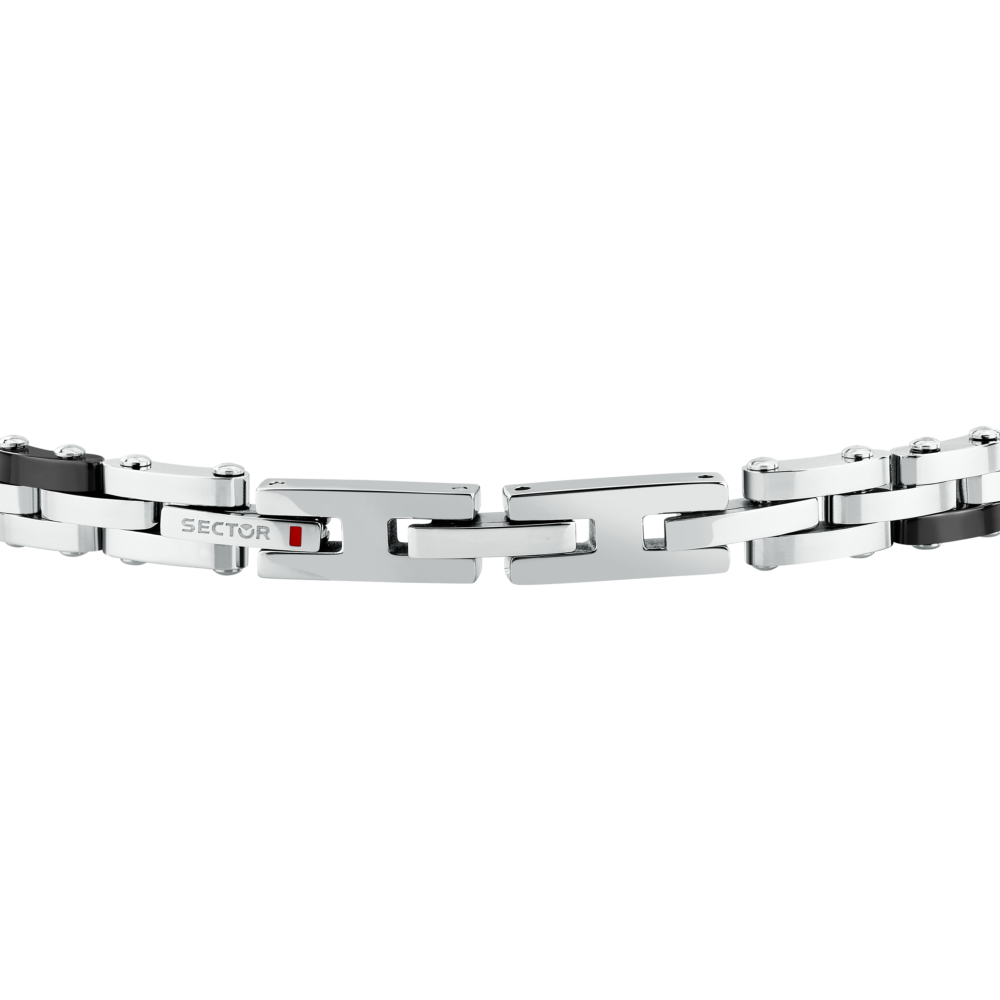 Bracciale Uomo Sector Ceramic a Catena in Acciaio Nero e Silver SAFR60 - Sector