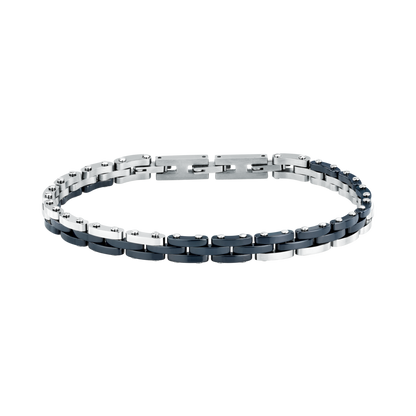 Bracciale Uomo Sector Ceramic a Catena in Acciaio Blu e Silver SAFR61