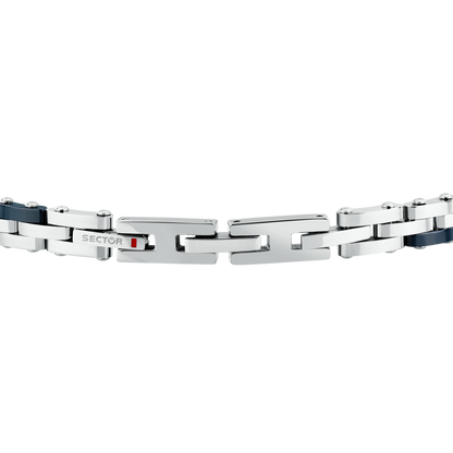 Bracciale Uomo Sector Ceramic a Catena in Acciaio Blu e Silver SAFR61