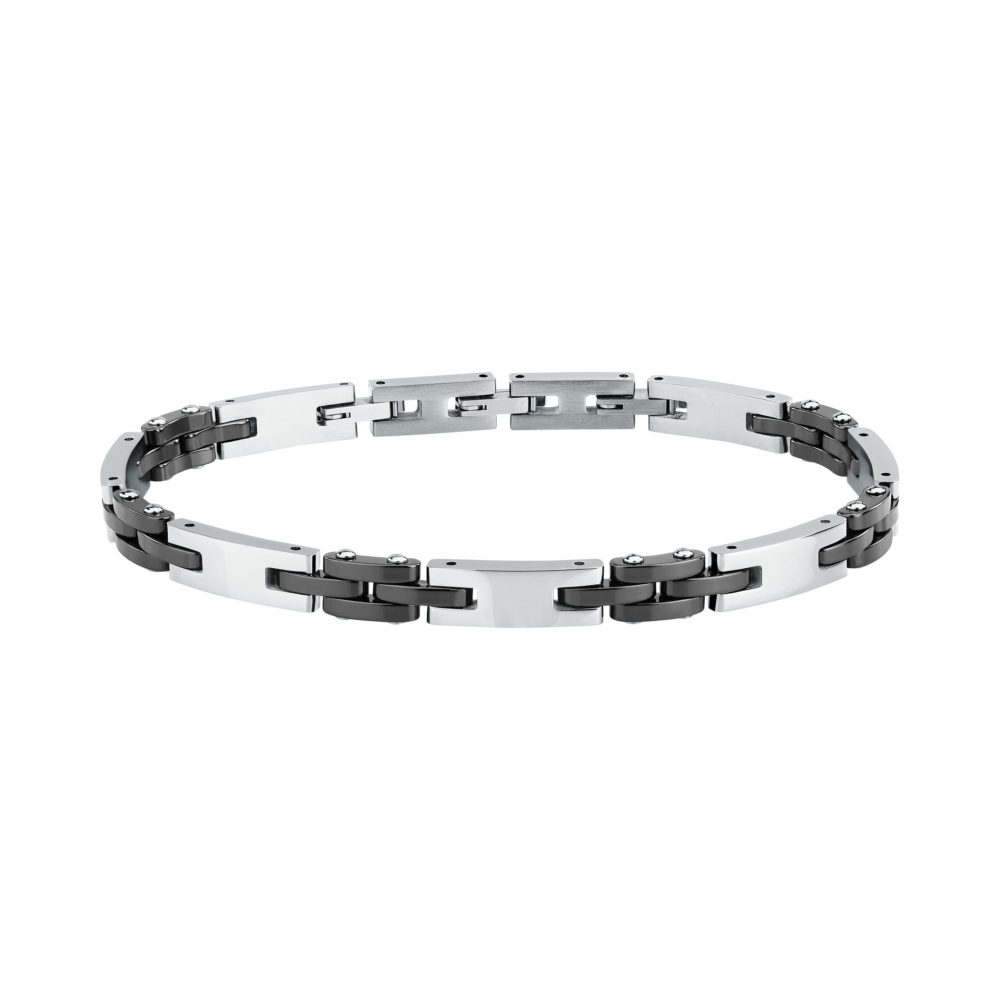 Bracciale Uomo Sector Ceramic a Catena in Acciaio Nero e Silver SAFR62 - Sector