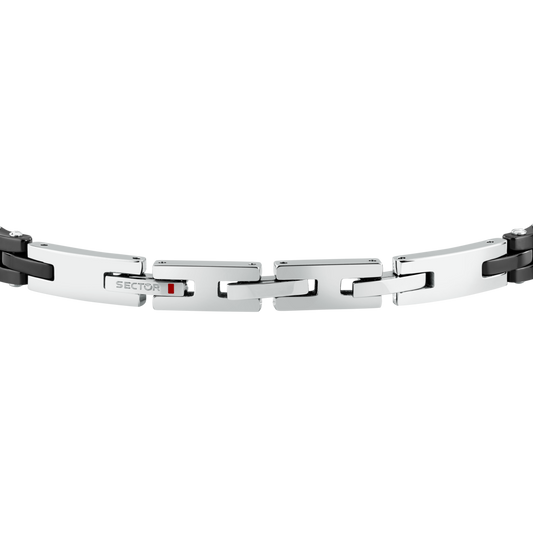 Bracciale Uomo Sector Ceramic a Catena in Acciaio Nero e Silver SAFR62 - Arena Gioielli - Sector
