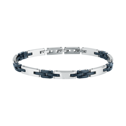 Bracciale Uomo Sector Ceramic a Catena in Acciaio Blu e Silver SAFR63