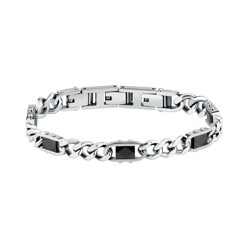 Bracciale Uomo Sector Ceramic a Catena in Acciaio Nero e Silver SAFR64 - Sector