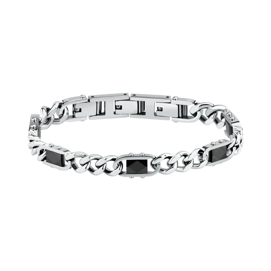 Bracciale Uomo Sector Ceramic a Catena in Acciaio Nero e Silver SAFR64 - Arena Gioielli - Sector