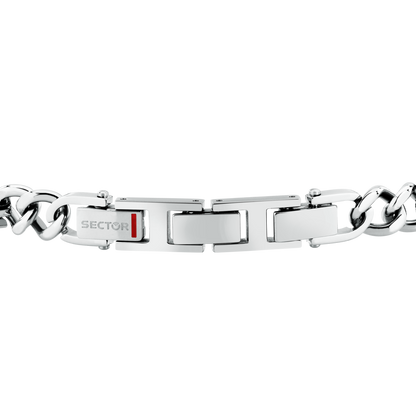 Bracciale Uomo Sector Ceramic a Catena in Acciaio Nero e Silver SAFR64