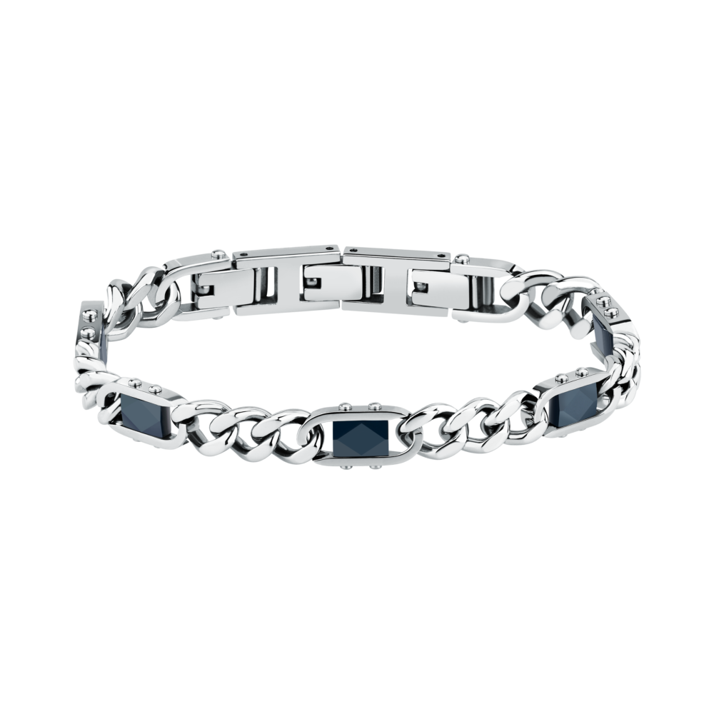 Bracciale Uomo Sector Ceramic a Catena in Acciaio Blu e Silver SAFR65 - Sector