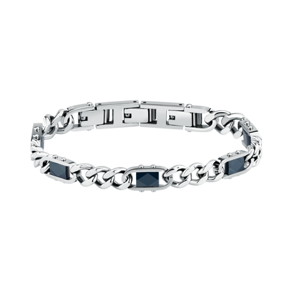 Bracciale Uomo Sector Ceramic a Catena in Acciaio Blu e Silver SAFR65