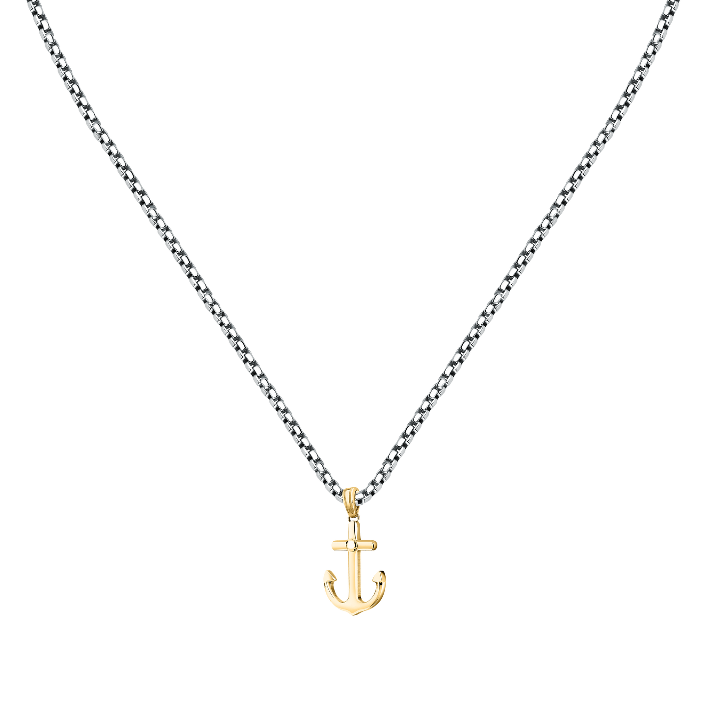 Collana Uomo Sector Marine con Pendente Ancora in Acciaio Silver e Oro SAGJ43 - Sector