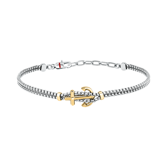 Bracciale Uomo Sector Marine con Ancora in Acciaio Silver e Oro SAGJ45 - Arena Gioielli - Sector