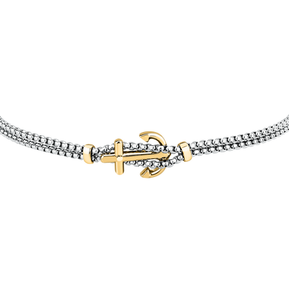 Bracciale Uomo Sector Marine con Ancora in Acciaio Silver e Oro SAGJ45