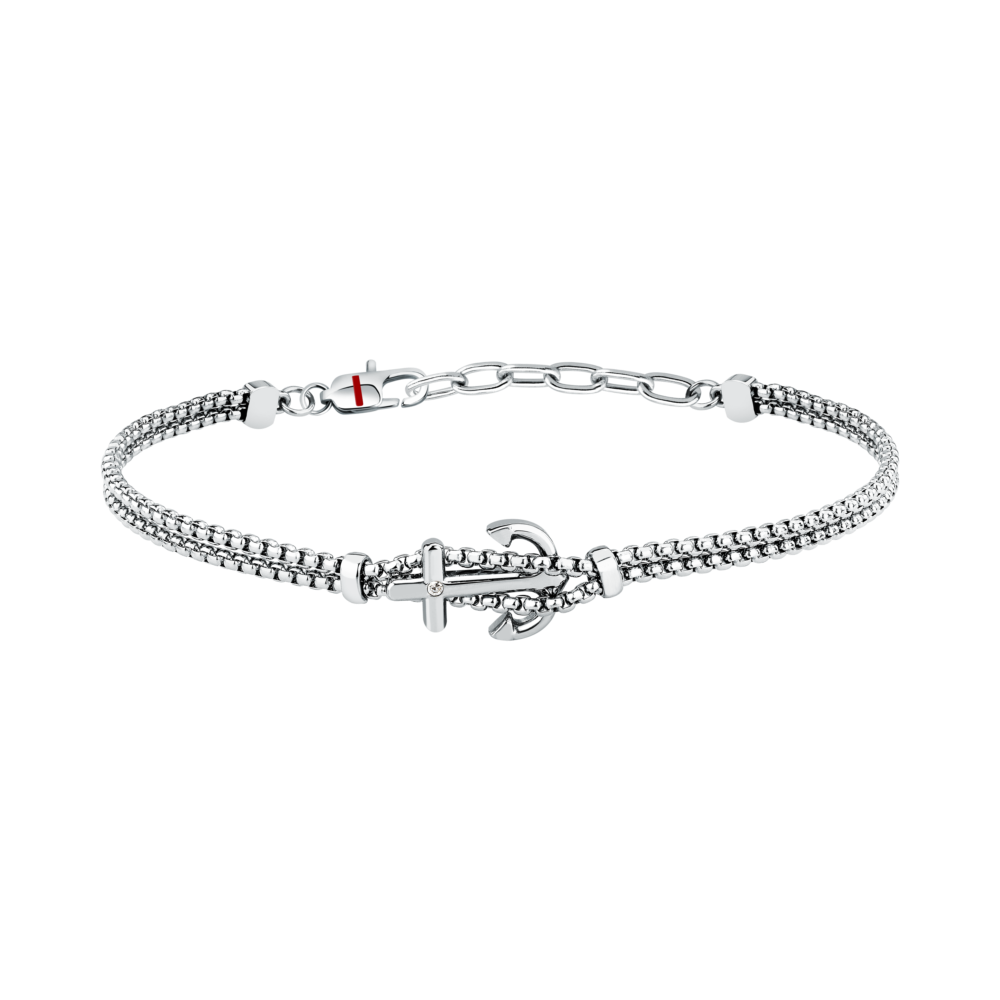 Bracciale Uomo Sector Marine con Ancora e Cristallo in Acciaio Silver SAGJ46 - Sector
