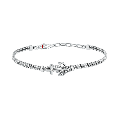 Bracciale Uomo Sector Marine con Ancora e Cristallo in Acciaio Silver SAGJ46