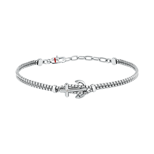 Bracciale Uomo Sector Marine con Ancora e Cristallo in Acciaio Silver SAGJ46 - Arena Gioielli - Sector