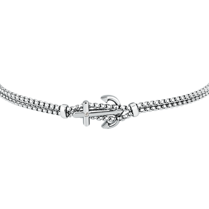 Bracciale Uomo Sector Marine con Ancora e Cristallo in Acciaio Silver SAGJ46