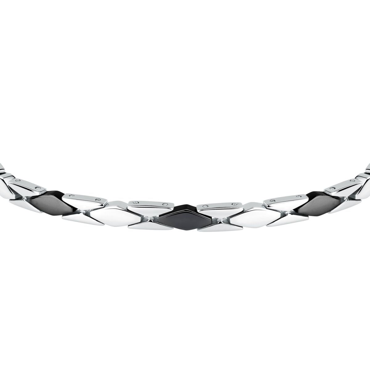 Bracciale Uomo Morellato Motown SALS132 a Catena in Acciaio Silver e Nero 18+3,5 cm - Morellato