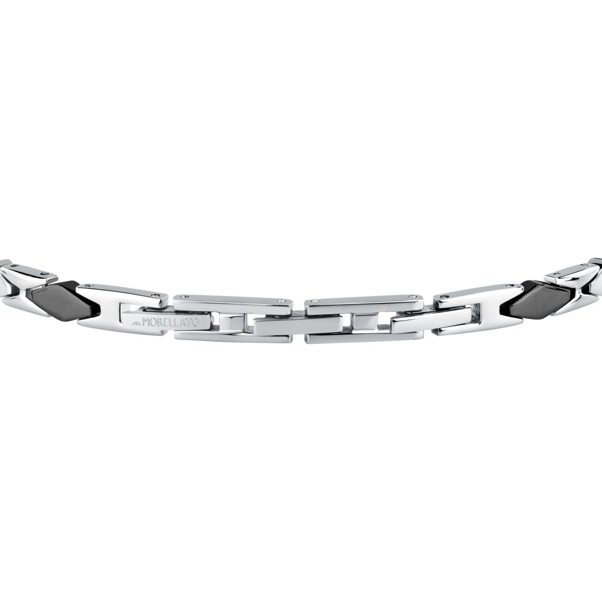 Bracciale Uomo Morellato Motown SALS132 a Catena in Acciaio Silver e Nero 18+3,5 cm - Morellato