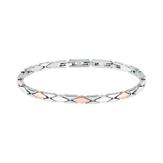Bracciale Uomo Morellato Motown SALS133 a Catena in Acciaio Silver e Rose Gold 18+3,5 cm - Arena Gioielli  - Morellato