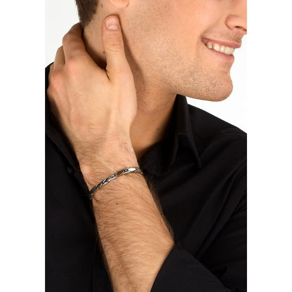 Bracciale Uomo Morellato Motown SALS133 a Catena in Acciaio Silver e Rose Gold 18+3,5 cm
