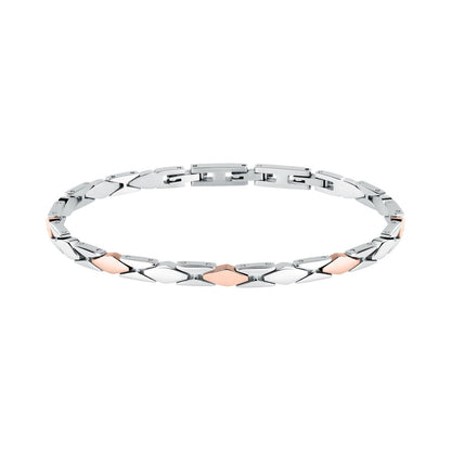 Bracciale Uomo Morellato Motown SALS133 a Catena in Acciaio Silver e Rose Gold 18+3,5 cm