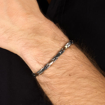 Bracciale Uomo Morellato Motown SALS133 a Catena in Acciaio Silver e Rose Gold 18+3,5 cm