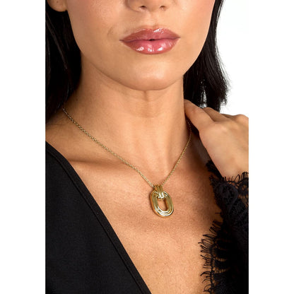Collana Donna Morellato Vintage SAZJ03 in Acciaio Oro con Ciondolo Maglia Ovale 40+5 cm