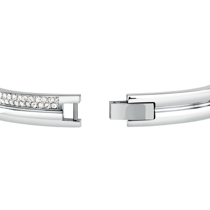 Bracciale Donna Morellato Vintage SAZJ13 Rigido in Acciaio Silver con Cristalli Bianchi 6x5 cm
