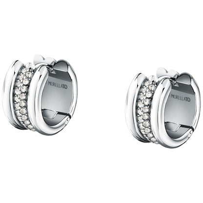 Orecchini Donna Morellato Vintage SAZJ15 a Cerchio in Acciaio Silver con Cristalli Bianchi 16 mm