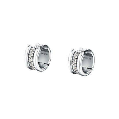 Orecchini Donna Morellato Vintage SAZJ15 a Cerchio in Acciaio Silver con Cristalli Bianchi 16 mm