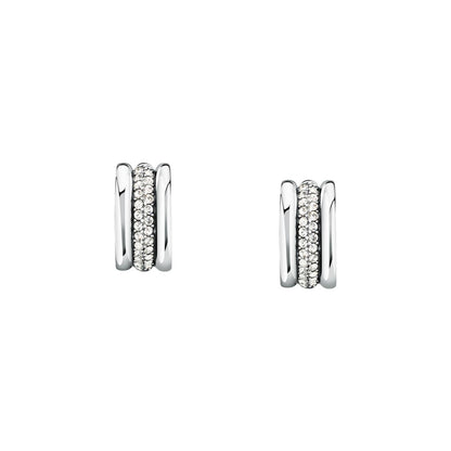 Orecchini Donna Morellato Vintage SAZJ15 a Cerchio in Acciaio Silver con Cristalli Bianchi 16 mm