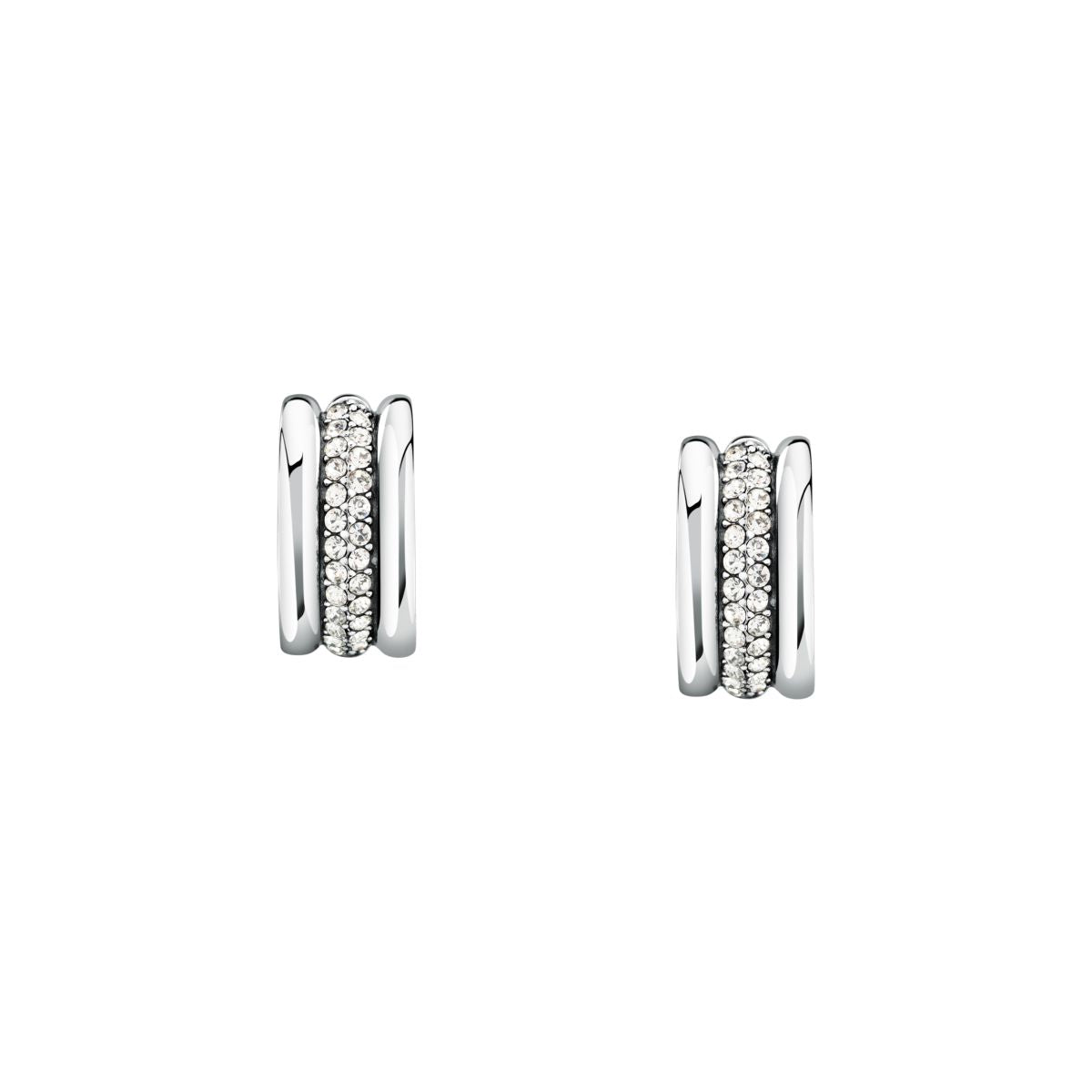 Orecchini Donna Morellato Vintage SAZJ15 a Cerchio in Acciaio Silver con Cristalli Bianchi 16 mm - Morellato