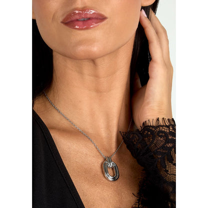 Collana Donna Morellato Vintage SAZJ18 in Acciaio Silver con Ciondolo Maglia Ovale 40+5 cm