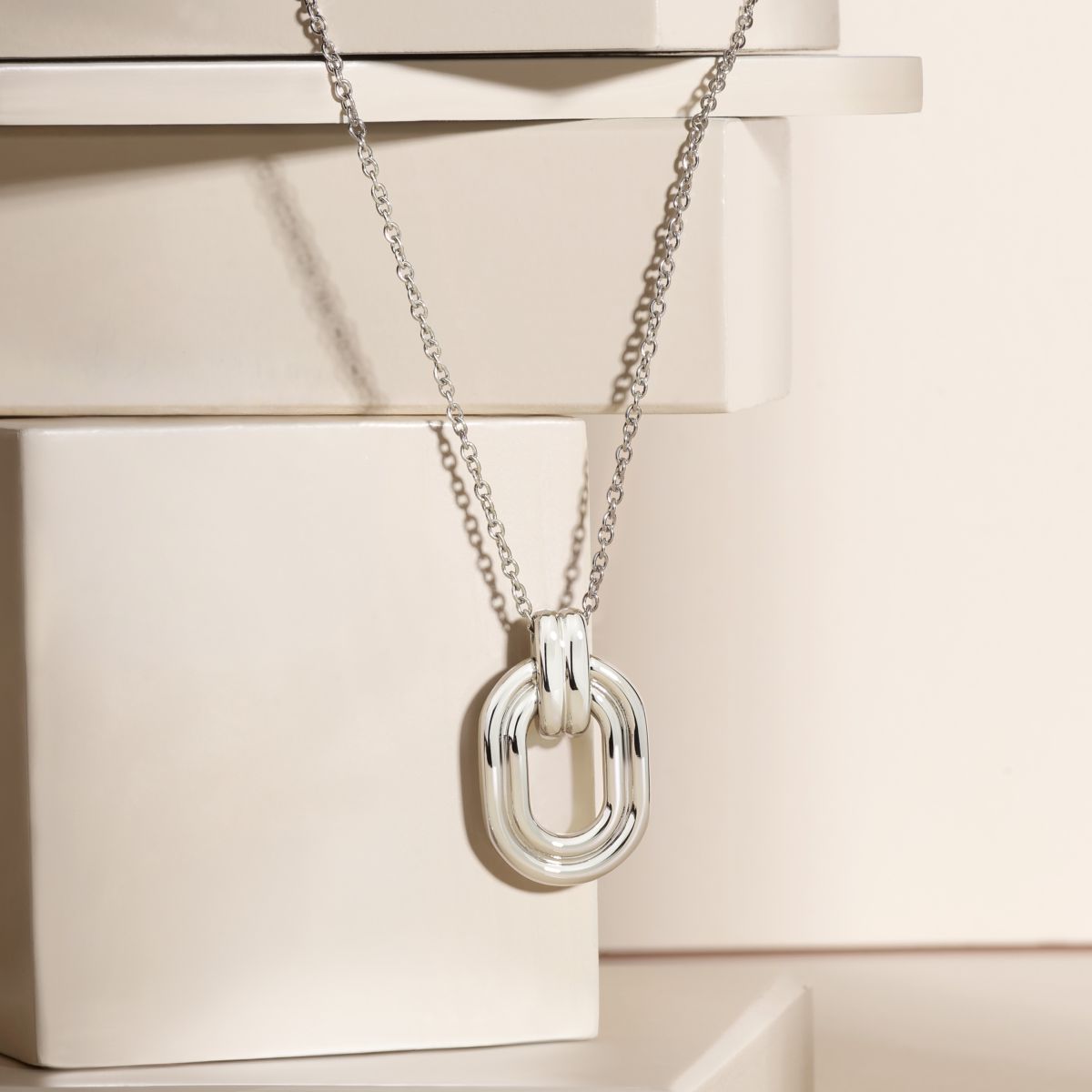 Collana Donna Morellato Vintage SAZJ18 in Acciaio Silver con Ciondolo Maglia Ovale 40+5 cm - Morellato