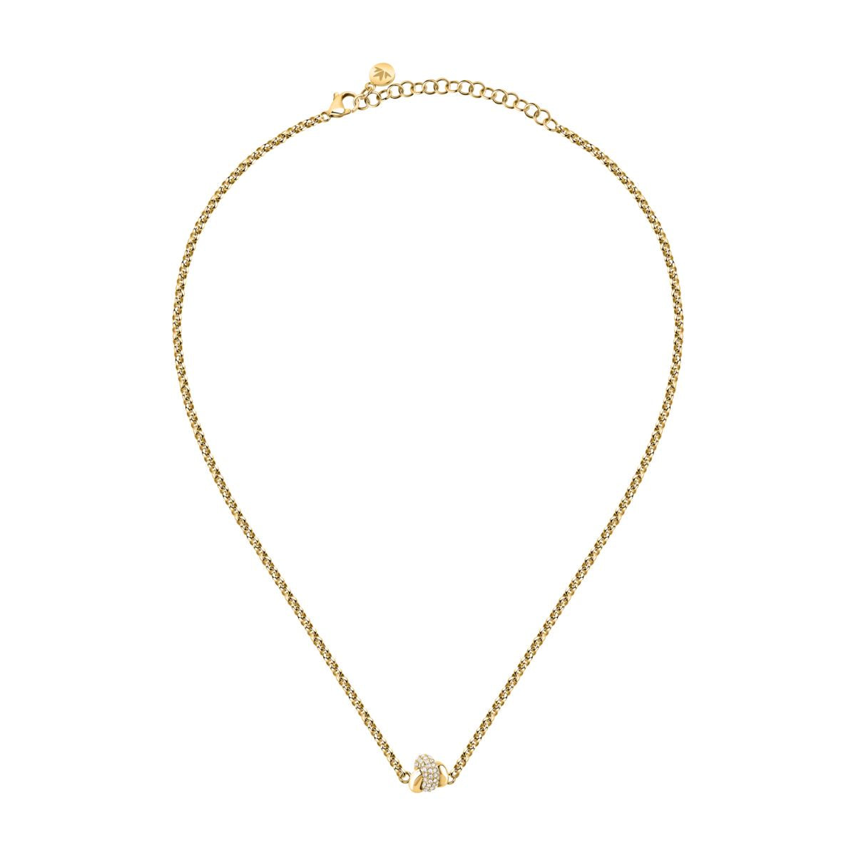 Collana Donna Morellato Legame Pendente in Acciaio Oro con Cristalli Bianchi SAZO01 - Morellato