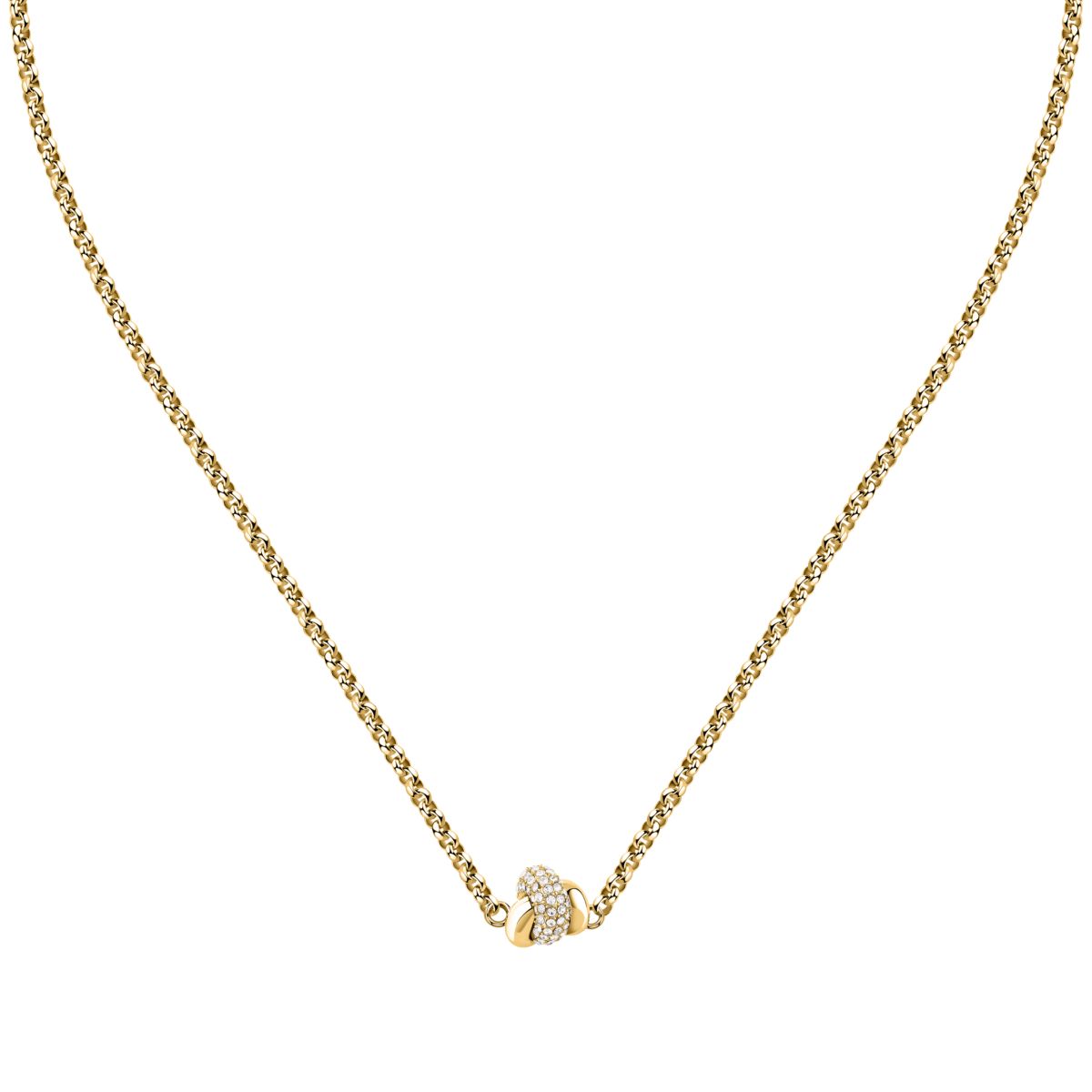 Collana Donna Morellato Legame Pendente in Acciaio Oro con Cristalli Bianchi SAZO01 - Morellato