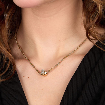 Collana Donna Morellato Legame Pendente in Acciaio Oro con Cristalli Bianchi SAZO01