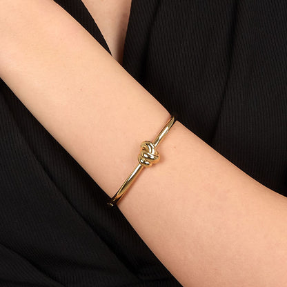Bracciale Donna Morellato Legame SAZO05 Rigido in Acciaio Dorato con Simbolo Nodo 6x5 cm