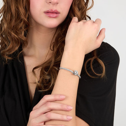 Bracciale Donna Morellato Legame Rigido in Acciaio con Nodo di Cristalli Bianchi SAZO08 - Arena Gioielli