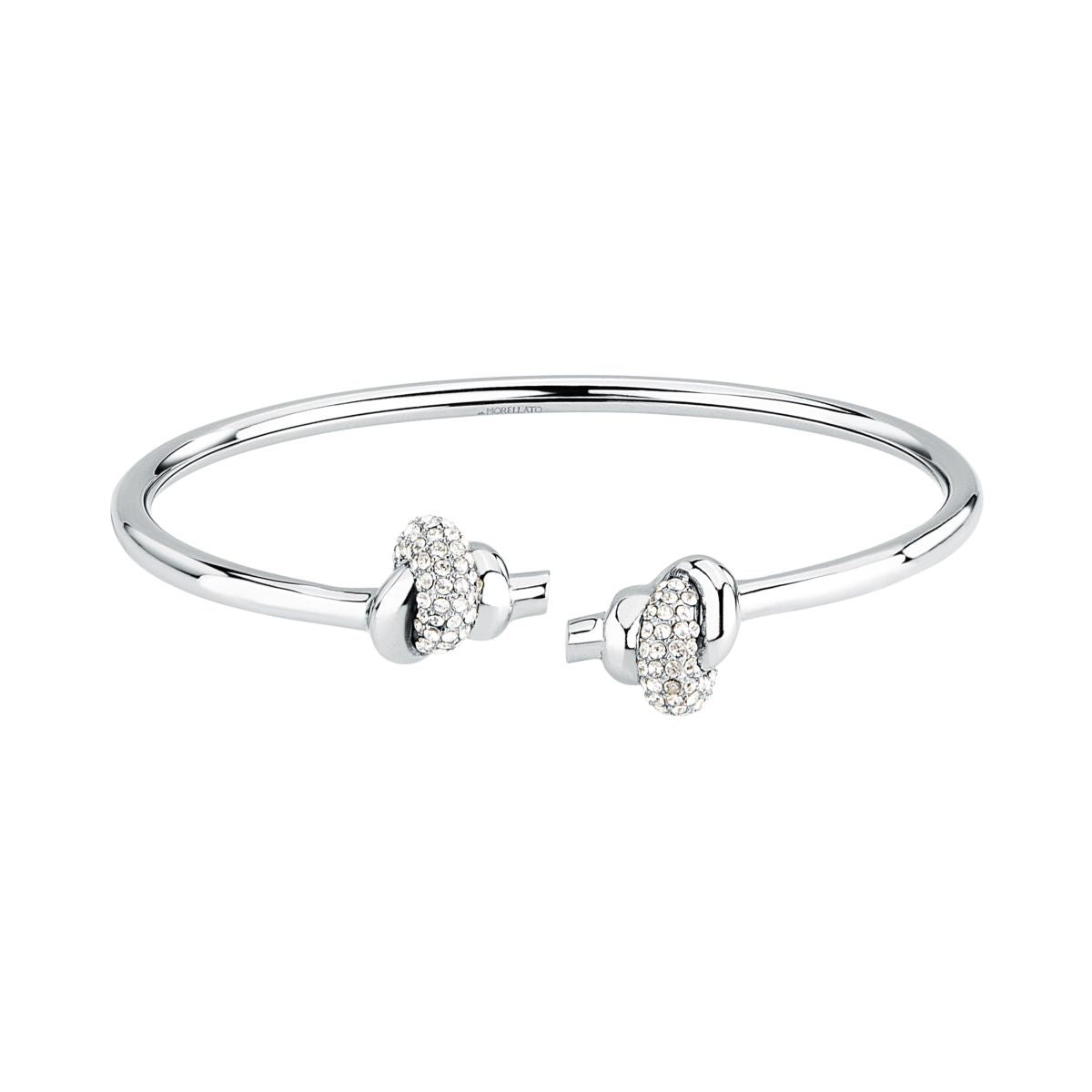 Bracciale Donna Morellato Legame Rigido in Acciaio con Nodi e Cristalli Bianchi SAZO10 - Arena Gioielli