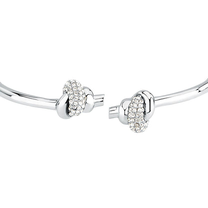 Bracciale Donna Morellato Legame Rigido in Acciaio con Nodi e Cristalli Bianchi SAZO10 - Arena Gioielli