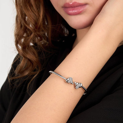 Bracciale Donna Morellato Legame Rigido in Acciaio con Nodi e Cristalli Bianchi SAZO10 - Arena Gioielli