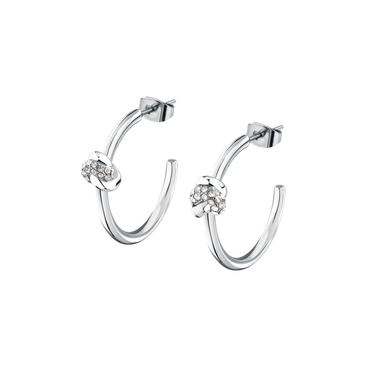 Orecchini Donna Morellato Legame SAZO12 a Cerchio in Acciaio Silver con Cristalli - Morellato