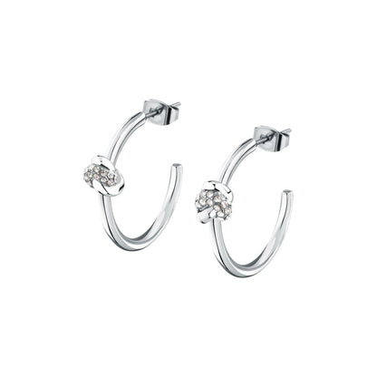 Orecchini Donna Morellato Legame SAZO12 a Cerchio in Acciaio Silver con Cristalli