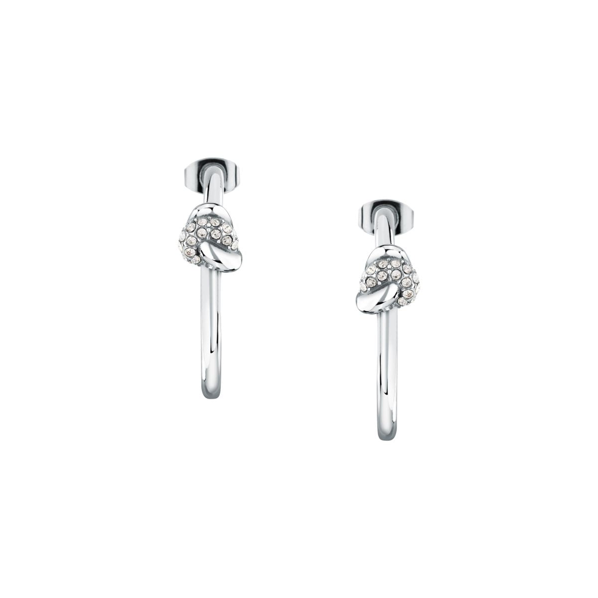 Orecchini Donna Morellato Legame SAZO12 a Cerchio in Acciaio Silver con Cristalli - Morellato