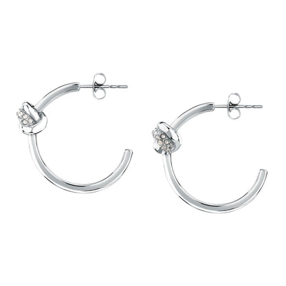 Orecchini Donna Morellato Legame SAZO12 a Cerchio in Acciaio Silver con Cristalli