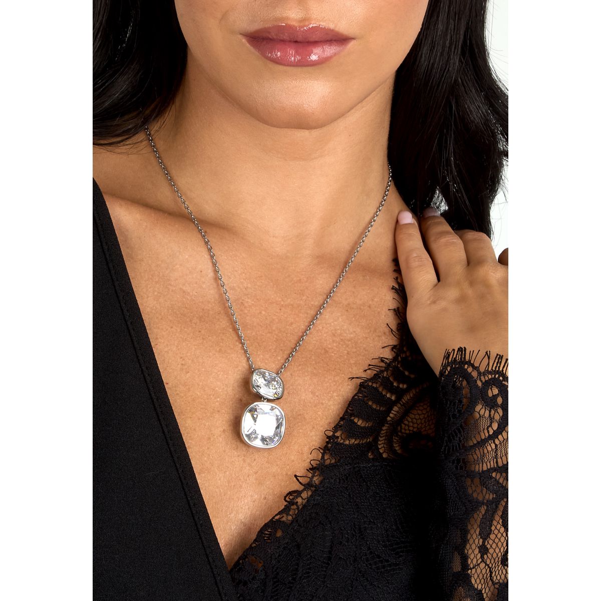 Collana Donna Morellato Cristalli Pendente in Acciaio con Cubic Zirconia Bianchi SAZW01 - Morellato
